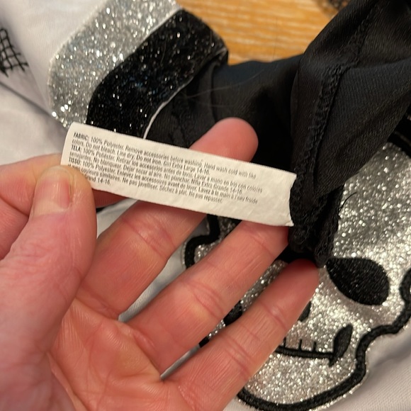 Amscan Girls Ra Ra Rebel Cheerleader Costume. Skeleton dead cheerleader. - Picture 6 of 7